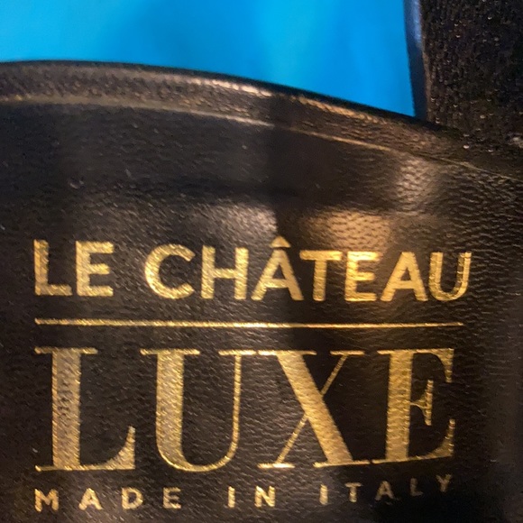 Le Chateau stilletto black leather sandals - Picture 5 of 5